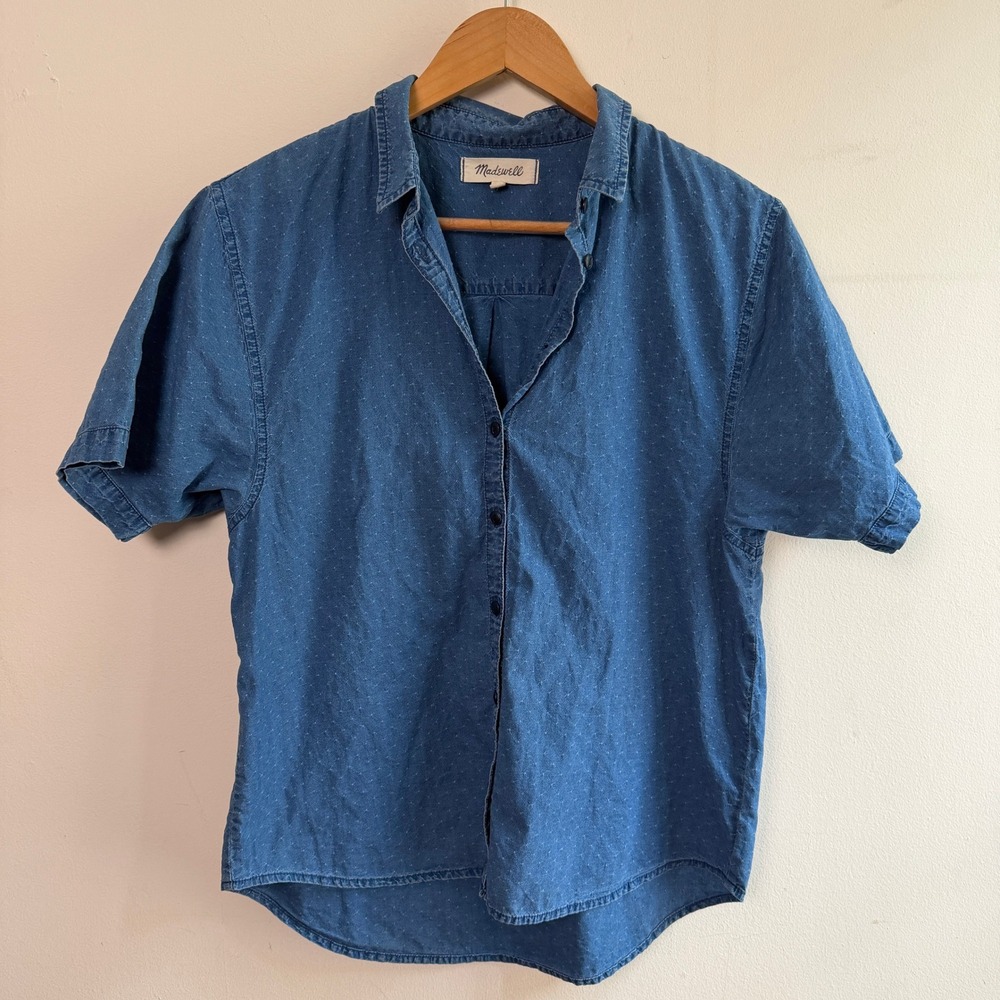 Madewell Women's Button Down Casual XS Blue Everyday Minimal Tailored